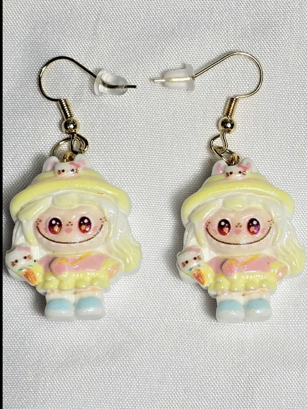 Kawaii Handmade Earrings: Pastel Yellow Drop Dangling Earrings